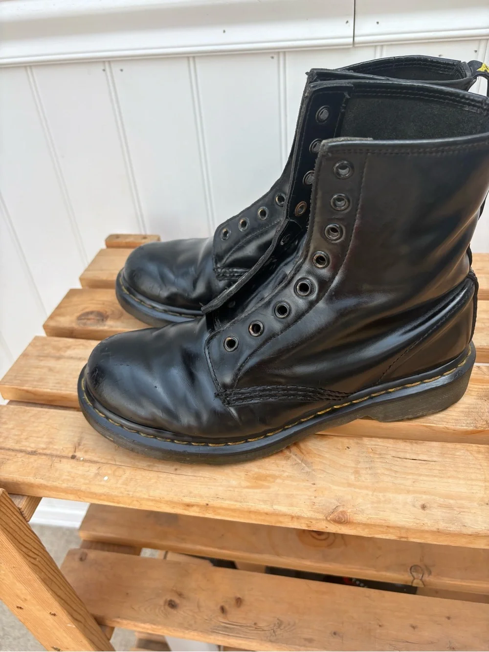 Dr. Martens Black Leather Lace-Up Combat Boots